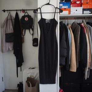 Blanc Dress in Size S Black Suede